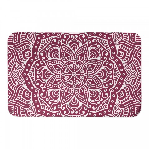 Maroon Medallion 34x21 Bath Mat
