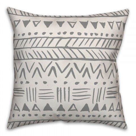 Sketched Tribal Pattern Pillow