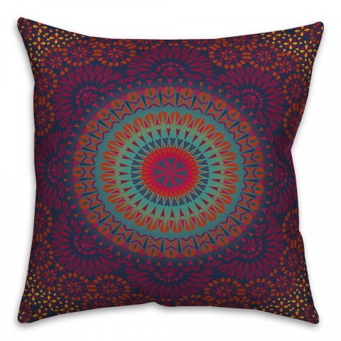 Multi Color Boho Medallion Pillow