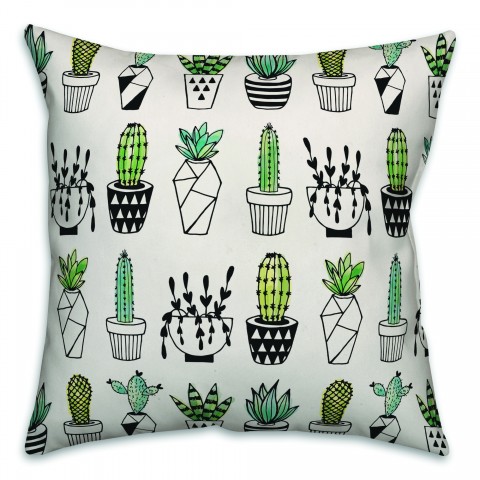 Potted Cacti Print Pillow