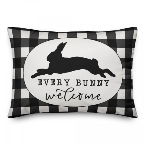 Buffalo Check Every Bunny Welcome 14x20 Spun Poly Pillow