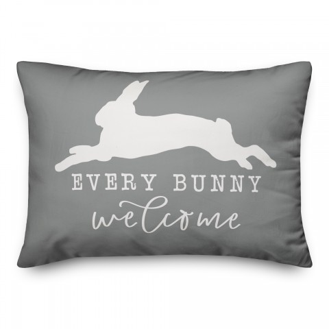 Every Leaping Bunny Welcome Spun Poly Pillow
