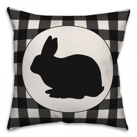 Buffalo Check Bunny Silhouette Pillow
