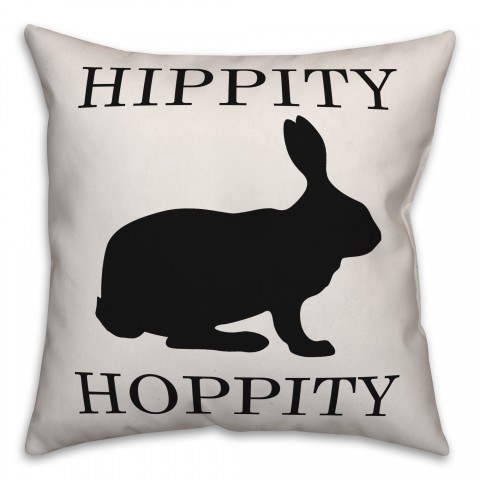 Hippity Hoppity Rabbit Silhouette Pillow