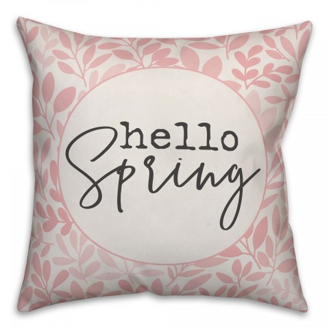 Hello Spring Floral Pillow