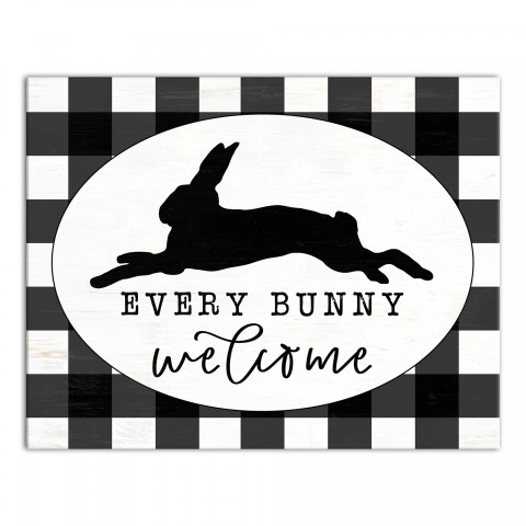 Buffalo Check Every Bunny Welcome Wall Art