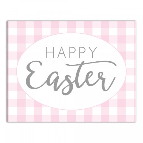 Pink Buffalo Check Happy Easter Wall Art