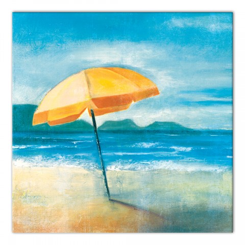 Beach Umbrella 16x16 Canvas Wall Art