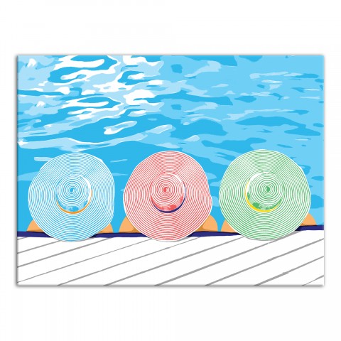 Sun Bathing Beauties 30x40 Canvas Wall Art