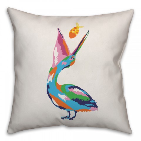 Painterly Pelican Pillow