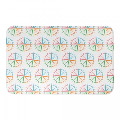 Colorful Compass Pattern 34x21 Bath Mat