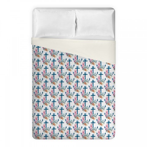 Coral Anchor Pattern Duvet