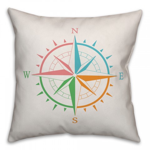 Colorful Compass Pillow
