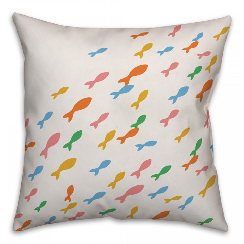 Colorful School of Fish Pillow