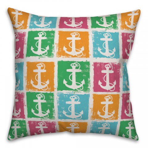Colorful Anchor Pattern Pillow