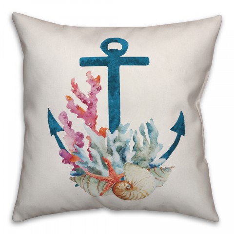 Coral Anchor Pillow