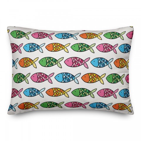 Colorful Fish Pattern Pillow
