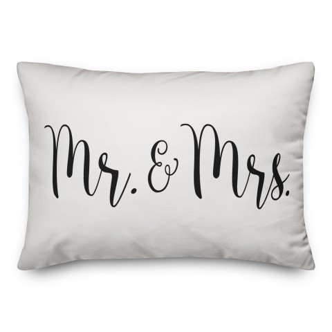 mr and mrs script 14x20 Spun Poly Pillow Cover