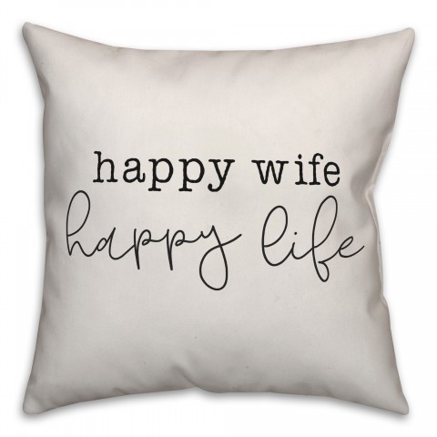 Happy Wife Happy Life Pillow
