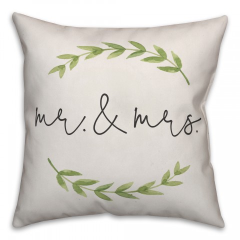 Mr and Mrs Wreath Pillow