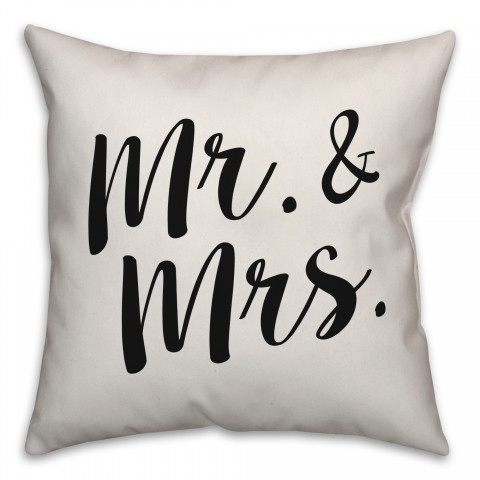 Mr and Mrs Bold Script Pillow