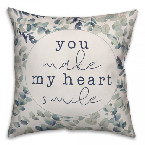 You make my heart smile floral Pillow
