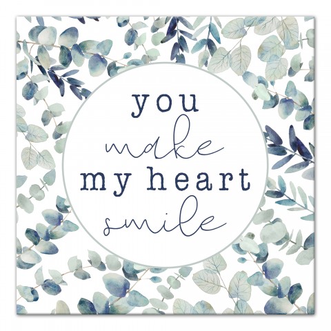 You make my heart smile 16x16 Canvas Wall Art