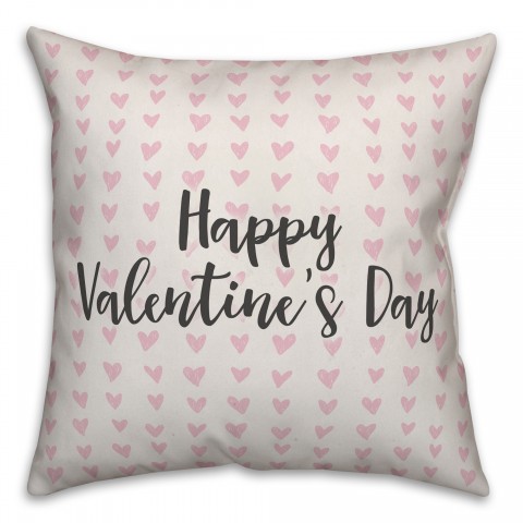 Happy Valentine's Day Spun Poly Pillow
