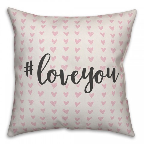 Hashtag Love You Spun Poly Pillow
