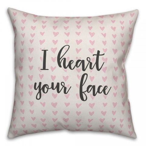 I Heart Your Face Spun Poly Pillow