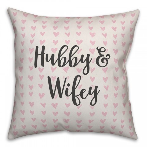 Hubby & Wifey Spun Poly Pillow