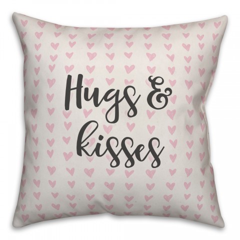 Hugs & Kisses Spun Poly Pillow