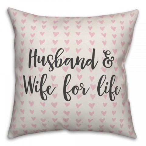 Husband & Wife For Life Spun Poly Pillow