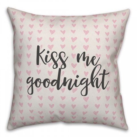 Kiss Me Goodnight Spun Poly Pillow