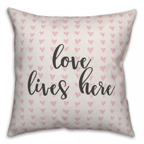 Love Lives Here Spun Poly Pillow