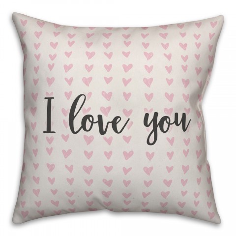 I Love You Spun Poly Pillow