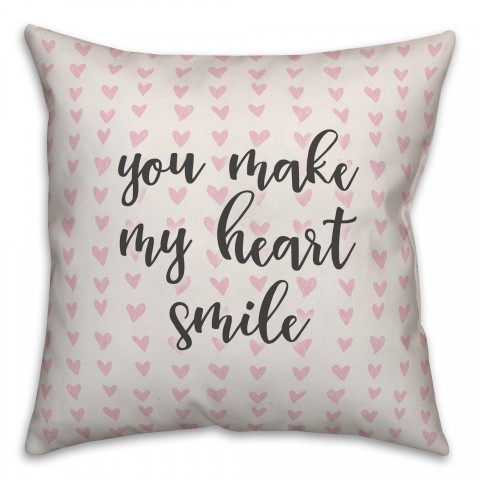 You Make My Heart Smile Spun Poly Pillow