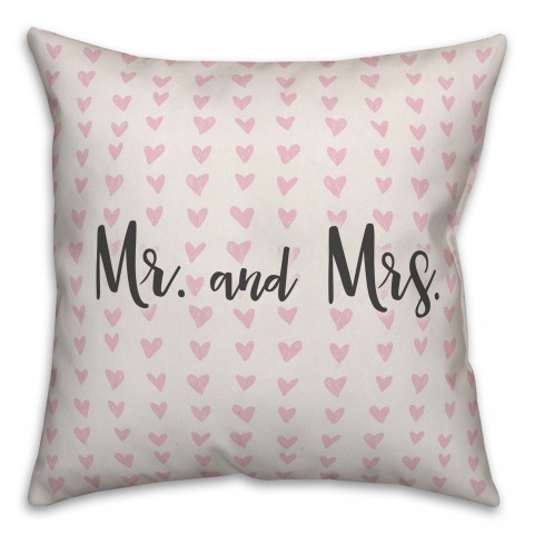 Mr. and Mrs. Spun Poly Pillow