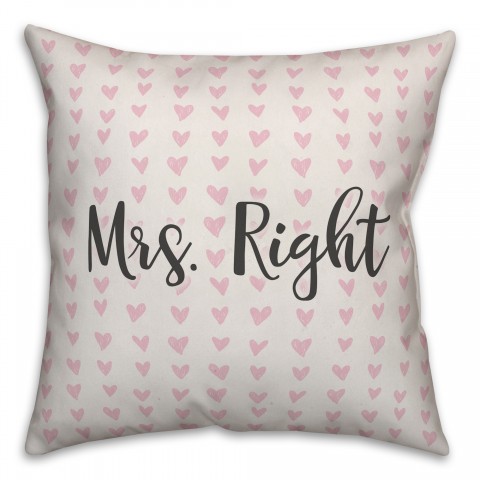 Mrs. Right Spun Poly Pillow