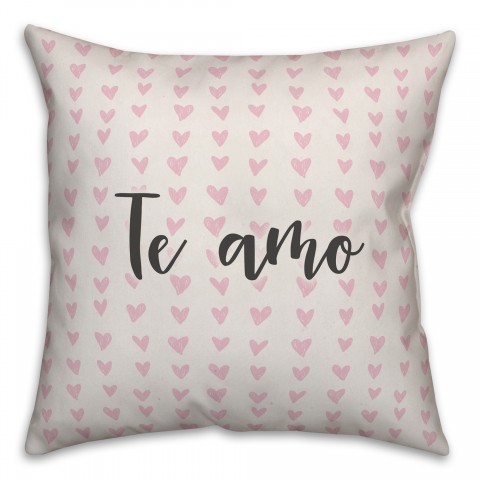 Te Amo Spun Poly Pillow