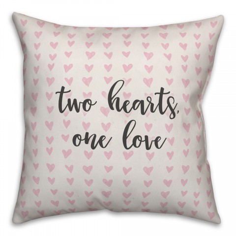 Two Hearts One Love Spun Poly Pillow