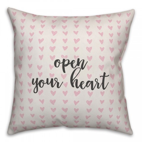 Open Your Heart Spun Poly Pillow Cover