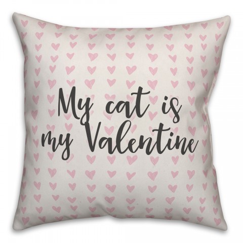 My Cat Is My Valentine Spun Poly Pillow Cover