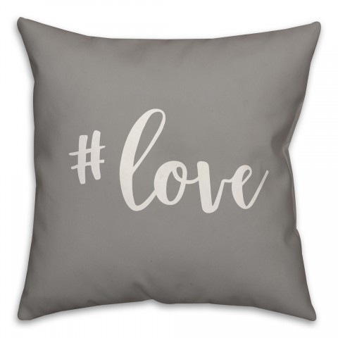 Hashtag Love 16x16 Spun Poly Pillow Cover
