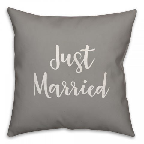 Just Married 16x16 Spun Poly Pillow Cover