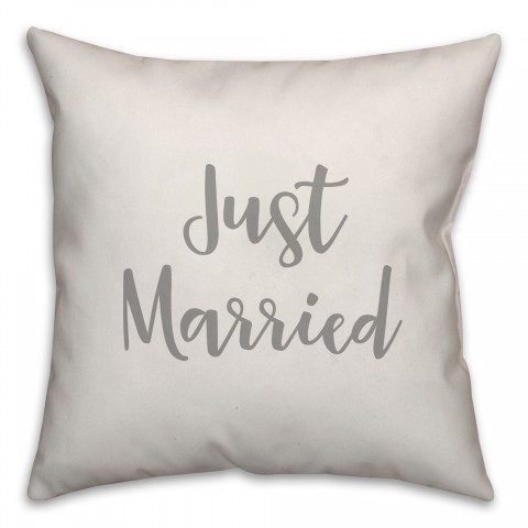 Just Married 16x16 Spun Poly Pillow Cover
