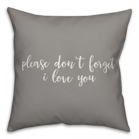 Please Don't Forget I Love You 16x16 Spun Poly Pillow Cover
