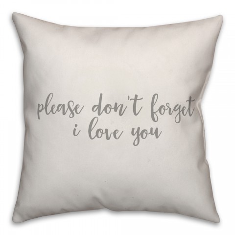 Please Don't Forget I Love You 16x16 Spun Poly Pillow Cover