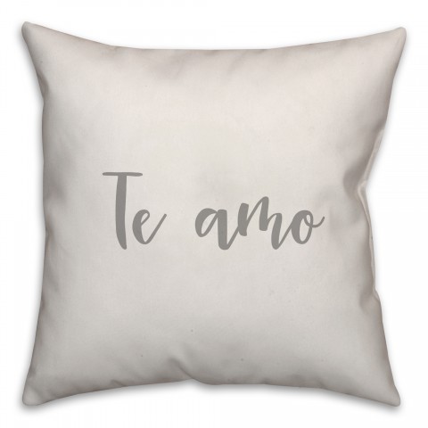 Te Amo 16x16 Spun Poly Pillow Cover