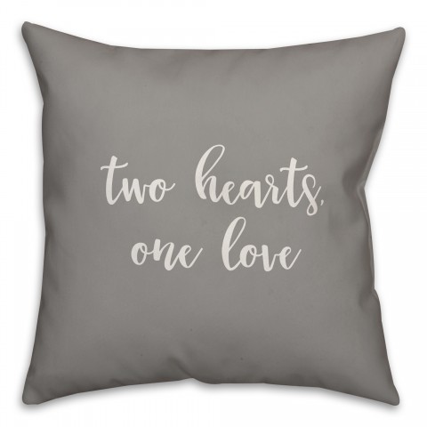 Two Hearts One Love 16x16 Spun Poly Pillow Cover